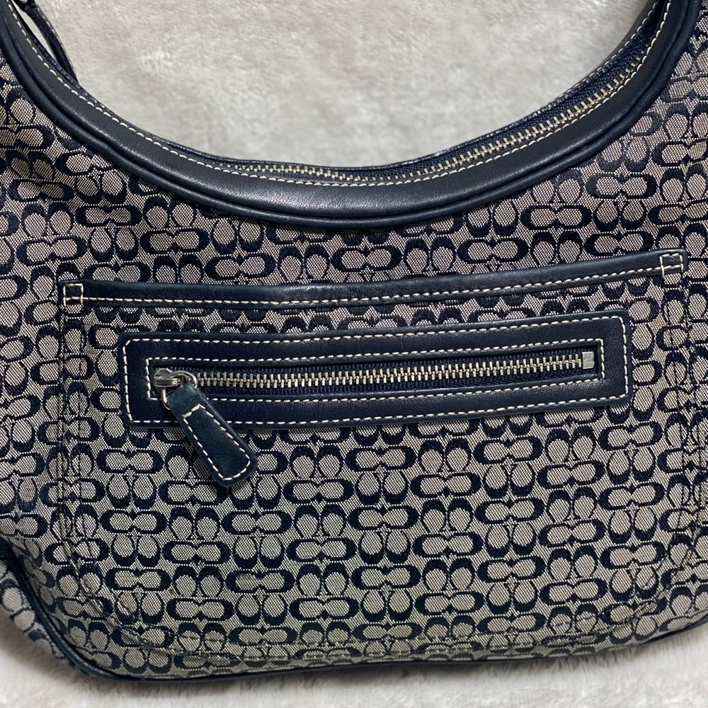 COACH Y2K 2002 Vintage Grey Mini Signature C Soho Hobo Jacquard Shoulder Bag - Picture 8 of 14